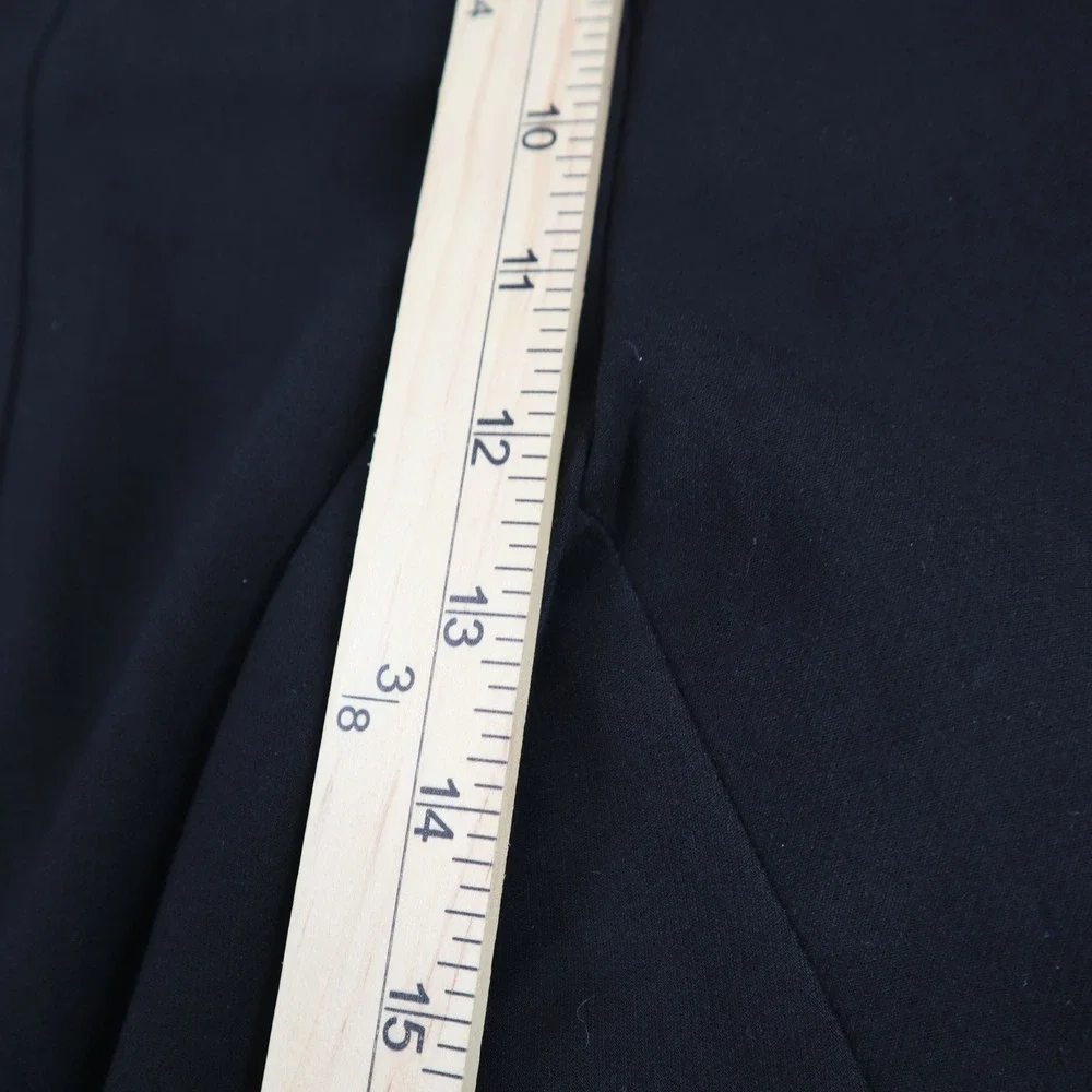 ZARA Pants Straight Leg Trouser Black High Waisted Seam Front Size M